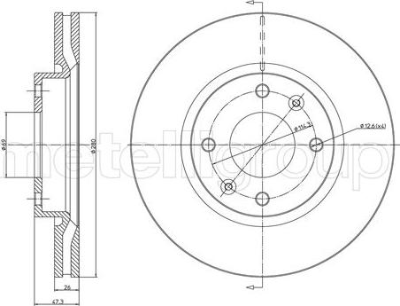 Metelli 23-1477C - Тормозной диск autosila-amz.com