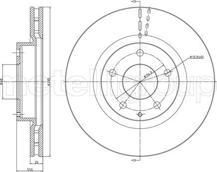 Metelli 23-1525C - Тормозной диск autosila-amz.com