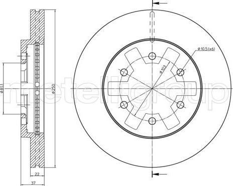 Metelli 23-1616 - Тормозной диск autosila-amz.com