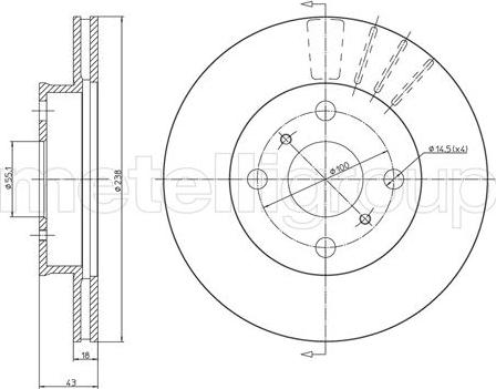 Metelli 23-1061 - Тормозной диск autosila-amz.com