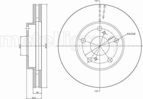 Metelli 23-1028 - Тормозной диск autosila-amz.com