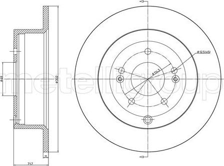 Metelli 23-1143C - Тормозной диск autosila-amz.com