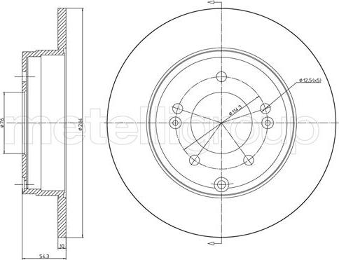 Metelli 23-1161C - Диск тормозной autosila-amz.com