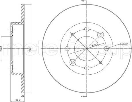 Metelli 23-1111C - Тормозной диск autosila-amz.com