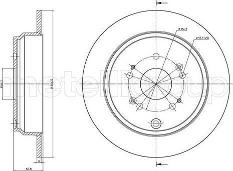 Metelli 23-1135C - Тормозной диск autosila-amz.com