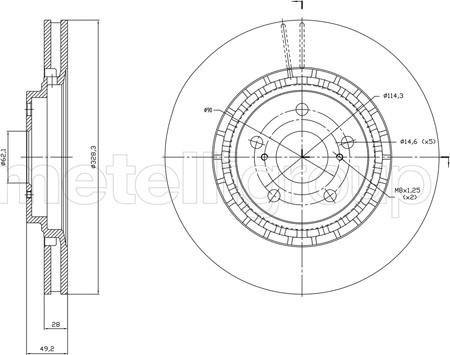 Metelli 23-1825C - Тормозной диск autosila-amz.com