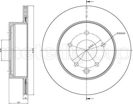 Metelli 23-1322C - Тормозной диск autosila-amz.com