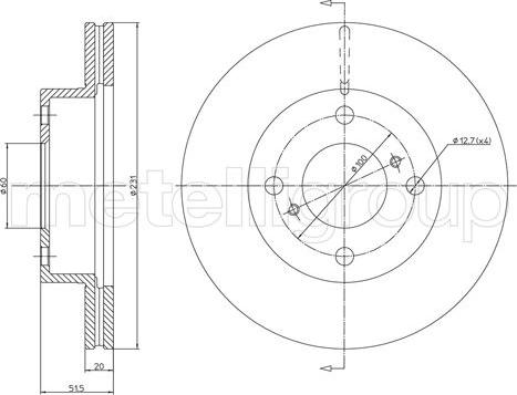 Metelli 23-1267 - Тормозной диск autosila-amz.com