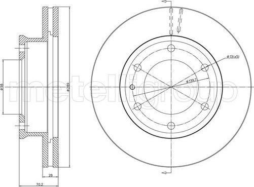 Metelli 23-1214 - Тормозной диск autosila-amz.com