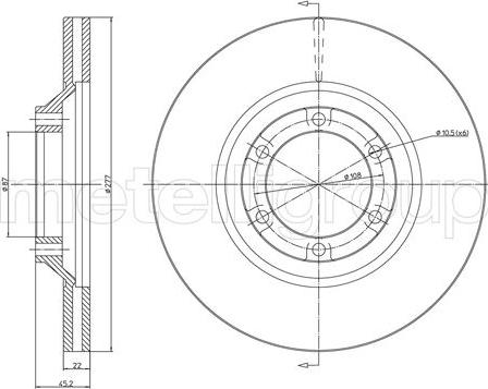 Metelli 23-1745C - Тормозной диск autosila-amz.com