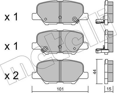 Metelli 22-0995-0 - Тормозные колодки, дисковые, комплект autosila-amz.com