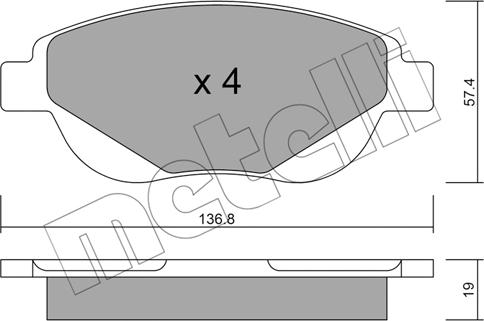 Metelli 22-0948-0 - К-т дисков. тормоз. колодок autosila-amz.com