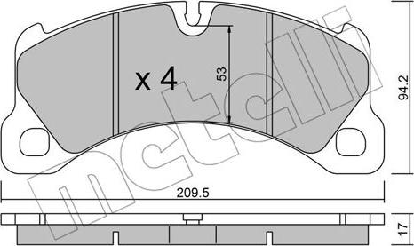 Metelli 22-0956-0 - Тормозные колодки, дисковые, комплект autosila-amz.com