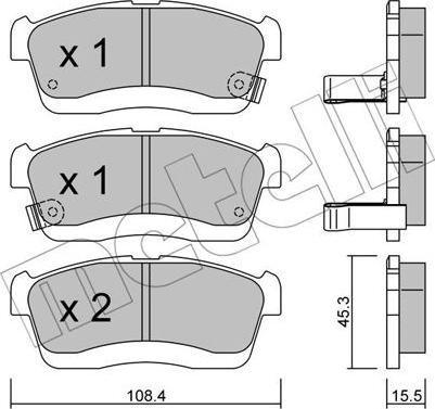 Metelli 22-0914-0 - Тормозные колодки, дисковые, комплект autosila-amz.com