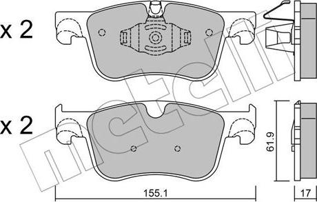 Metelli 22-0984-0 - Тормозные колодки, дисковые, комплект autosila-amz.com