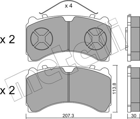 Metelli 22-0935-0 - Тормозные колодки, дисковые, комплект autosila-amz.com