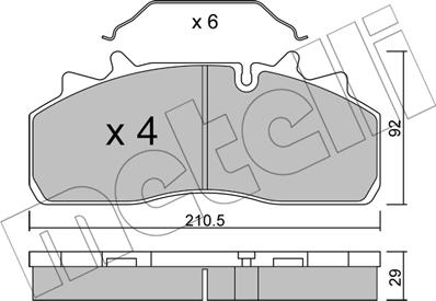 Metelli 22-0932-0 - Тормозные колодки, дисковые, комплект autosila-amz.com