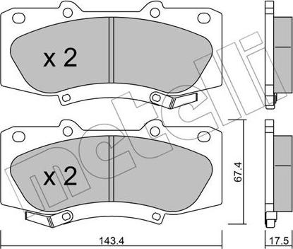 Metelli 22-0937-0 - Тормозные колодки, дисковые, комплект autosila-amz.com