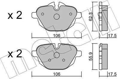 Metelli 22-0920-0 - Тормозные колодки, дисковые, комплект autosila-amz.com