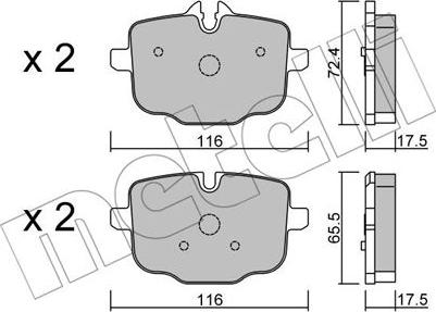 Metelli 22-0921-0 - Тормозные колодки, дисковые, комплект autosila-amz.com