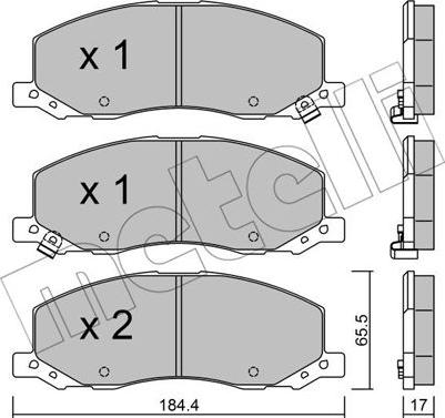 Metelli 22-0923-0 - Тормозные колодки, дисковые, комплект autosila-amz.com