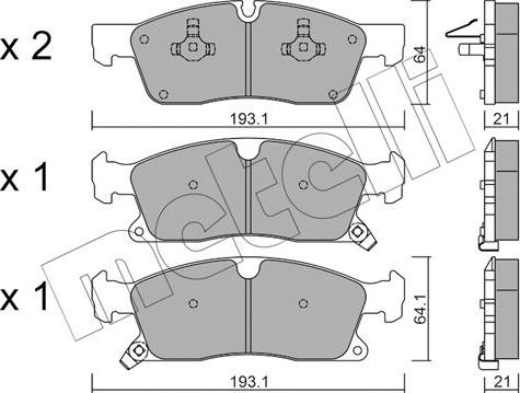 Metelli 22-0927-2 - Тормозные колодки, дисковые, комплект autosila-amz.com