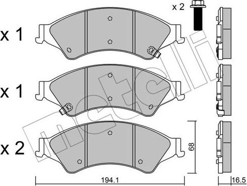 Metelli 22-0971-0 - Тормозные колодки, дисковые, комплект autosila-amz.com