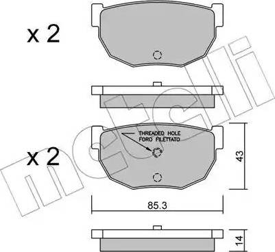 Metelli 22-0492-0 - Тормозные колодки, дисковые, комплект autosila-amz.com