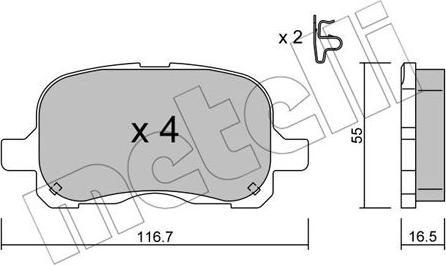 Metelli 22-0442-0 - Тормозные колодки, дисковые, комплект autosila-amz.com