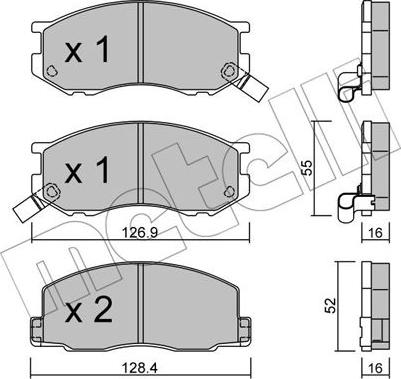 Metelli 22-0455-0 - Тормозные колодки, дисковые, комплект autosila-amz.com