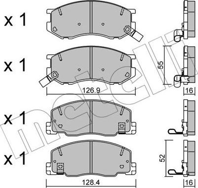 Metelli 22-0456-0 - Тормозные колодки, дисковые, комплект autosila-amz.com