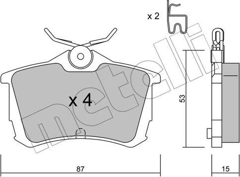 Metelli 22-0465-0 - Тормозные колодки, дисковые, комплект autosila-amz.com