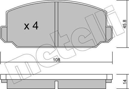 Metelli 22-0461-0 - Колодки торм. диск. autosila-amz.com