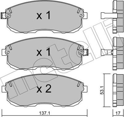 Metelli 22-0404-0 - Тормозные колодки, дисковые, комплект autosila-amz.com