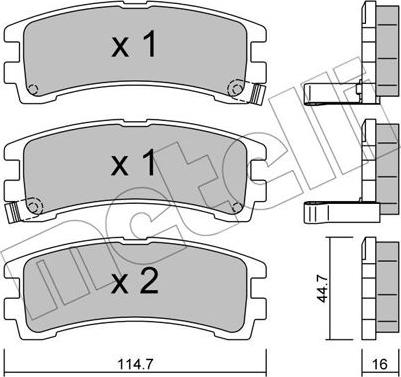 Metelli 22-0408-0 - Тормозные колодки, дисковые, комплект autosila-amz.com