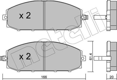 Metelli 22-0407-0 - Тормозные колодки, дисковые, комплект autosila-amz.com