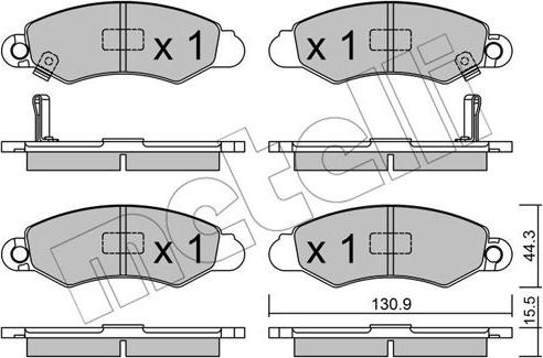 Metelli 22-0418-0 - Тормозные колодки, дисковые, комплект autosila-amz.com