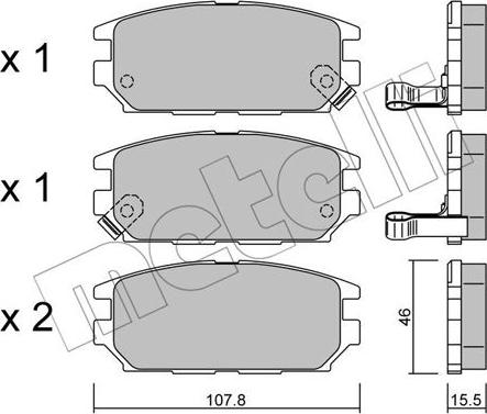 Metelli 22-0483-0 - Тормозные колодки, дисковые, комплект autosila-amz.com