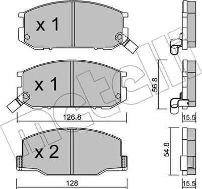 Metelli 22-0425-0 - Тормозные колодки, дисковые, комплект autosila-amz.com