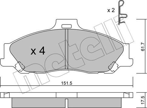 Metelli 22-0479-0 - Тормозные колодки, дисковые, комплект autosila-amz.com