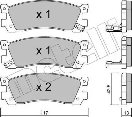 Metelli 22-0474-0 - Тормозные колодки, дисковые, комплект autosila-amz.com