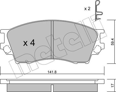 Metelli 22-0473-0 - Тормозные колодки, дисковые, комплект autosila-amz.com