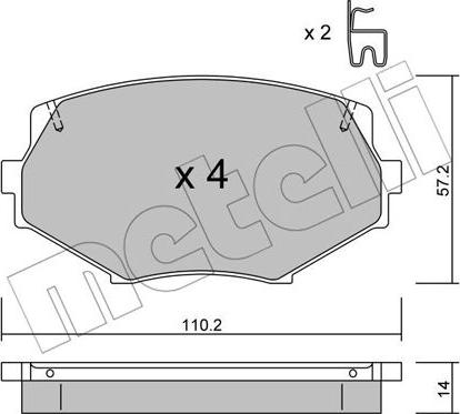 Metelli 22-0472-0 - Тормозные колодки, дисковые, комплект autosila-amz.com