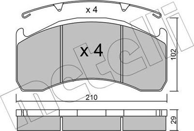 Metelli 22-0592-0 - Тормозные колодки, дисковые, комплект autosila-amz.com