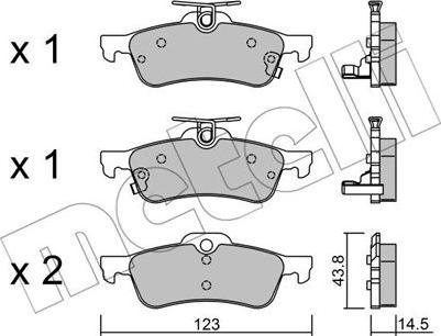 Metelli 22-0556-1 - Тормозные колодки, дисковые, комплект autosila-amz.com