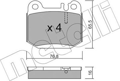 Metelli 22-0564-0 - Тормозные колодки, дисковые, комплект autosila-amz.com