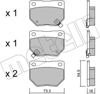 Metelli 22-0501-0 - Тормозные колодки, дисковые, комплект autosila-amz.com