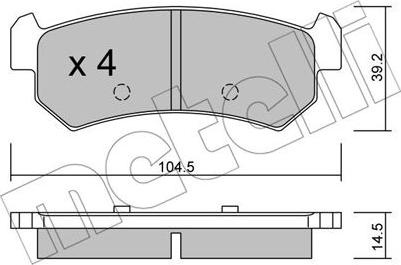 Metelli 22-0511-0 - Тормозные колодки, дисковые, комплект autosila-amz.com