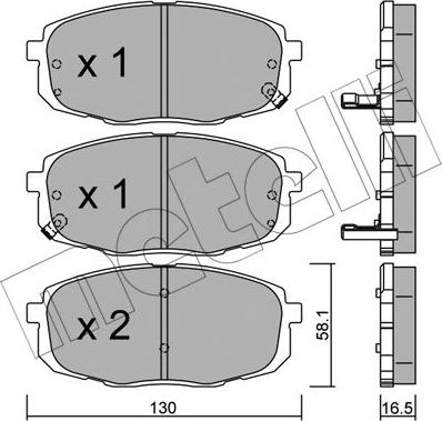 Metelli 22-0513-0 - Тормозные колодки, дисковые, комплект autosila-amz.com