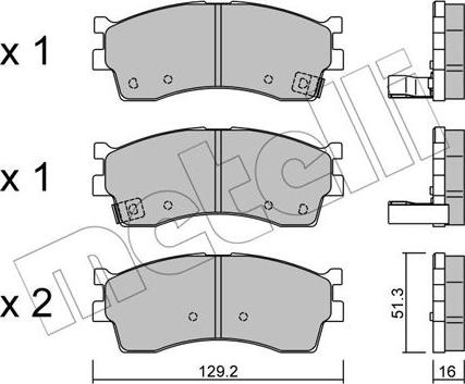 Metelli 22-0512-0 - Тормозные колодки, дисковые, комплект autosila-amz.com